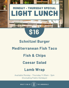 Light Lunches – Monday to Thursday